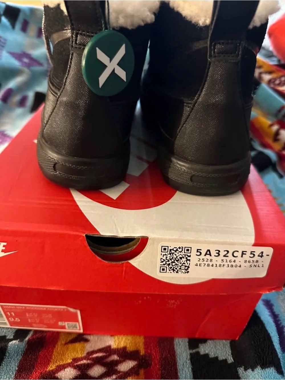 Nike Black Chukka Boots with Cream Shearling Lining